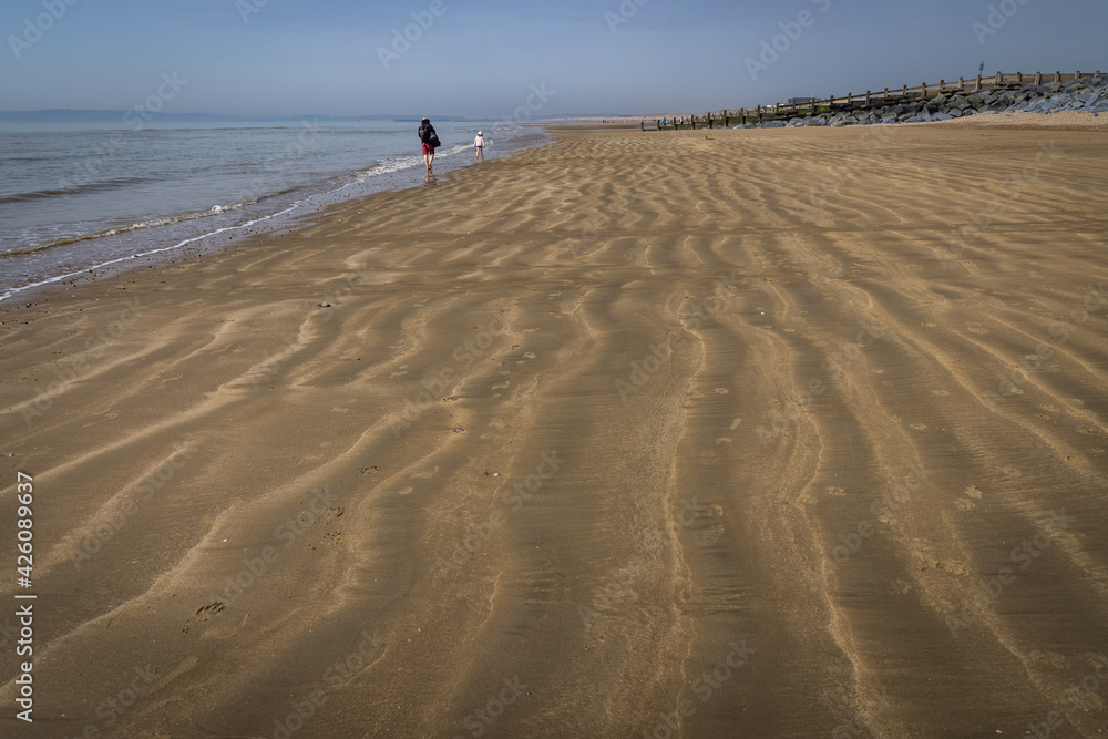 Deserted beach at Camber, East Sussex, England Deserted beach at Camber, East Sussex, England