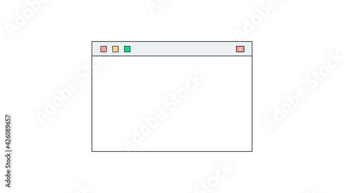 Browser mockup frame isolated on white background. Design template with browser window for mobile device design. Vector illustration
