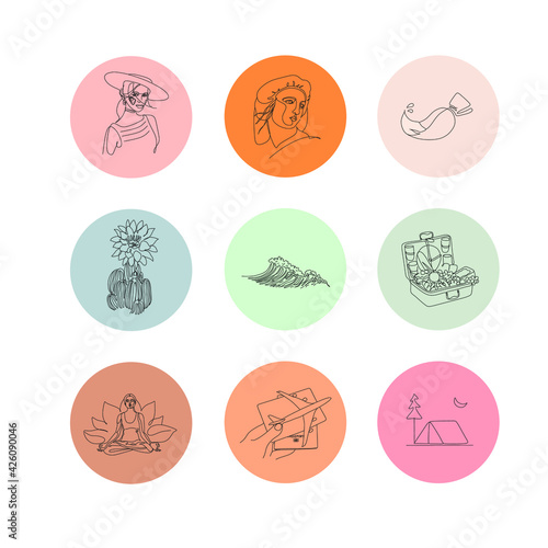 Instagram highlight icons set vector image