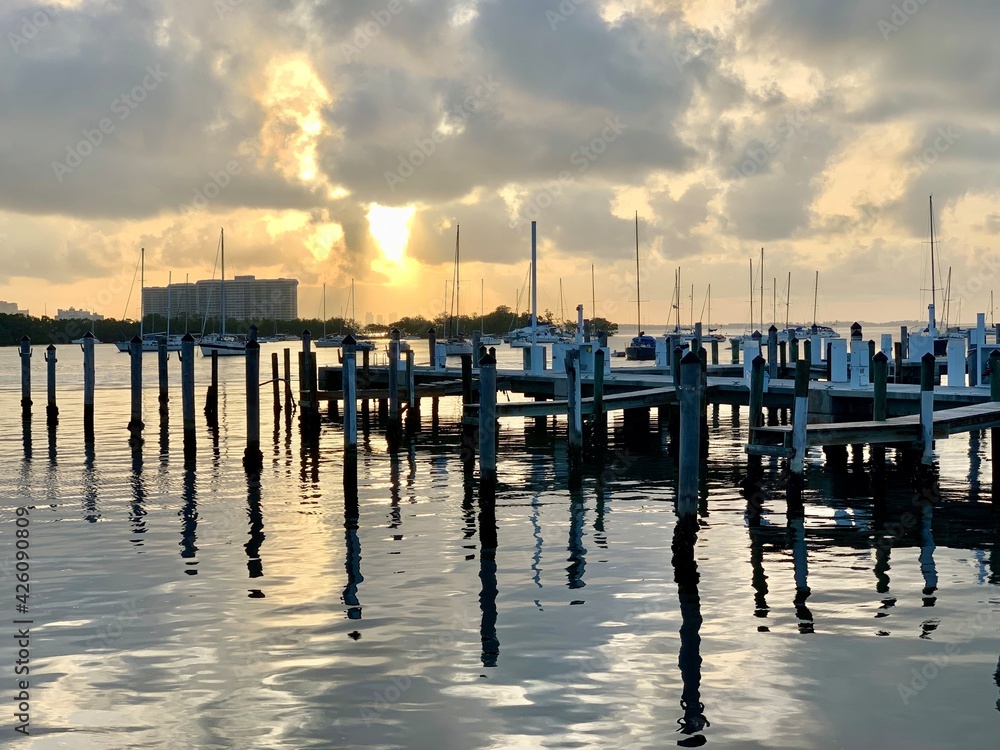 Fototapeta premium sunset at the dock