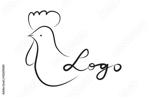 Silhouette eines Hahnes als Logo, Vektor, isoliert