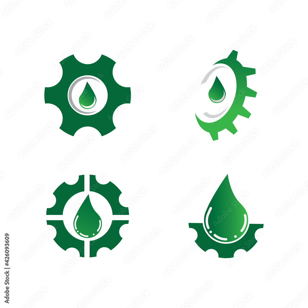 Gear drop oil logo icon vector template. Stock Vector Adobe Stock