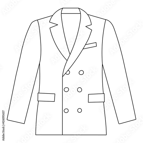 vector, isolated, sketch of men's fashion jacket