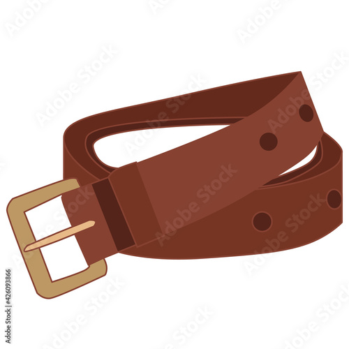 vector, isolated, mens brown belt