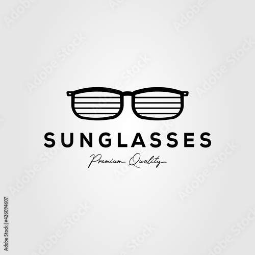sunglasses company minimalist isolated logo template vector illustration design. simple eyeglasses, glasses, optical logo concept