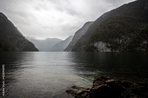 Scenic panorama of lake Königssee in Bavaria, Germany photo