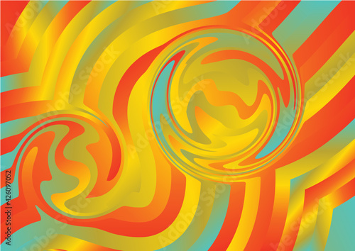 Red Yellow and Blue Gradient Ripple Lines Background Illustration