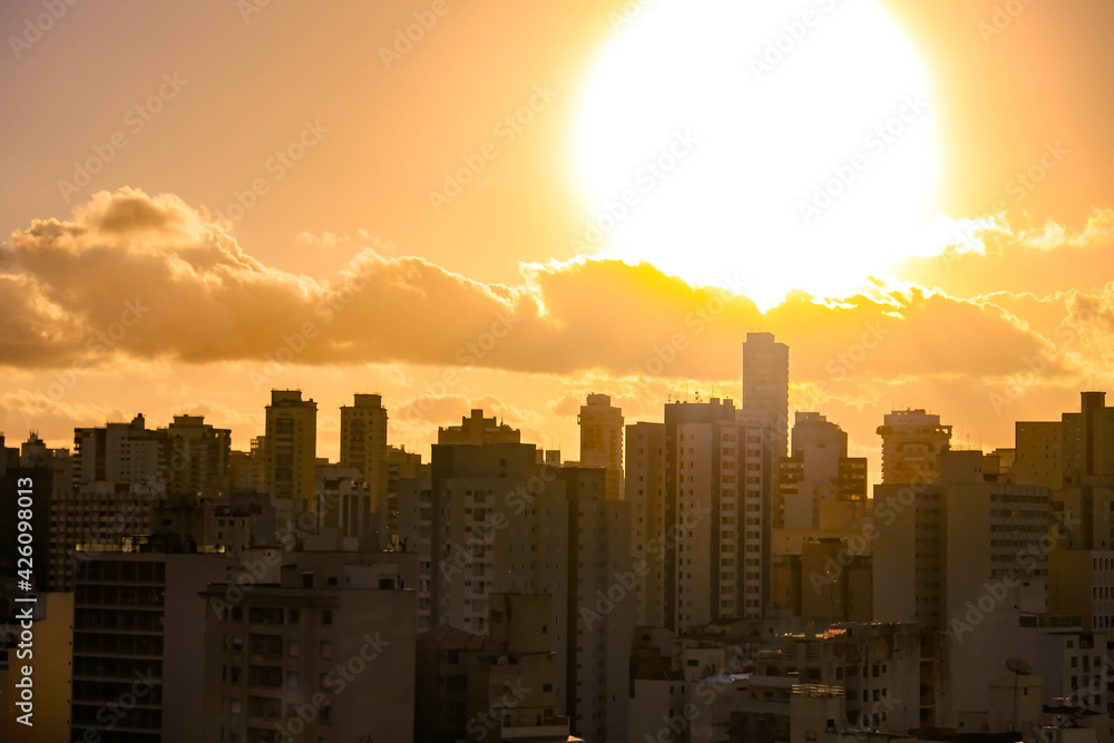 Sunset in the city, Sao Paulo city - Brasil