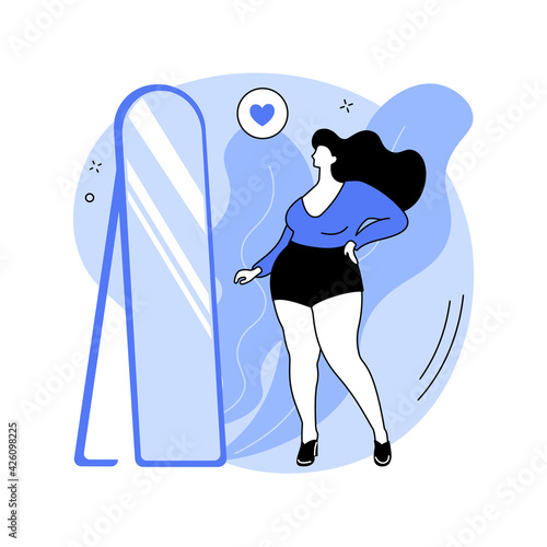 Body positive abstract concept vector illustration.
