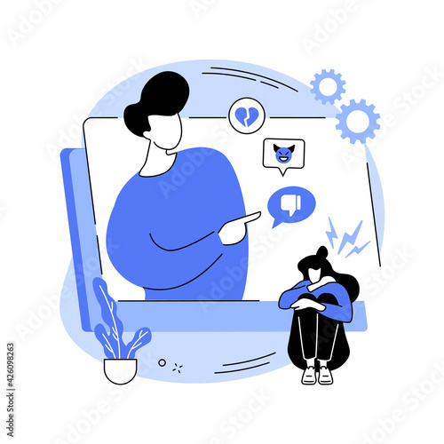 Internet criticism abstract concept vector illustration.