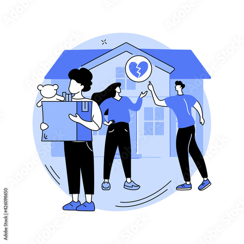 Child custody abstract concept vector illustration.