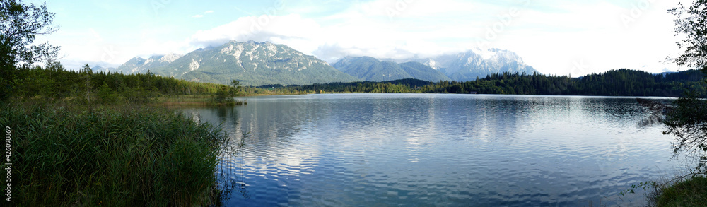 Lake Barmsee in Krun, Bavaria, Germany