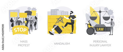 Riots outrage abstract concept vector illustrations.
