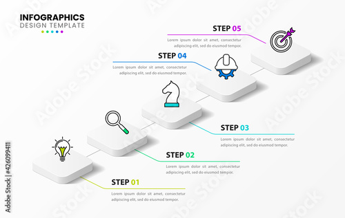 Infographic design template. Creative concept with 5 steps