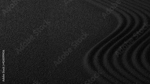 3d rendering of stone on the beach with wave sand