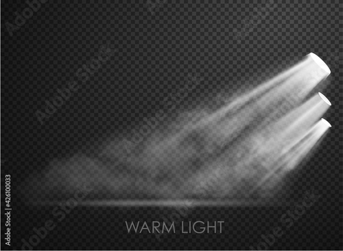 warm light set of bulb on a transparent background