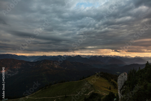 Panorama mountain view at Tegernseer hut  Bavaria  Germany
