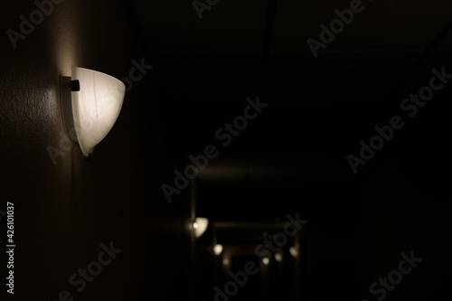 Wall Lamp With Darkened Background