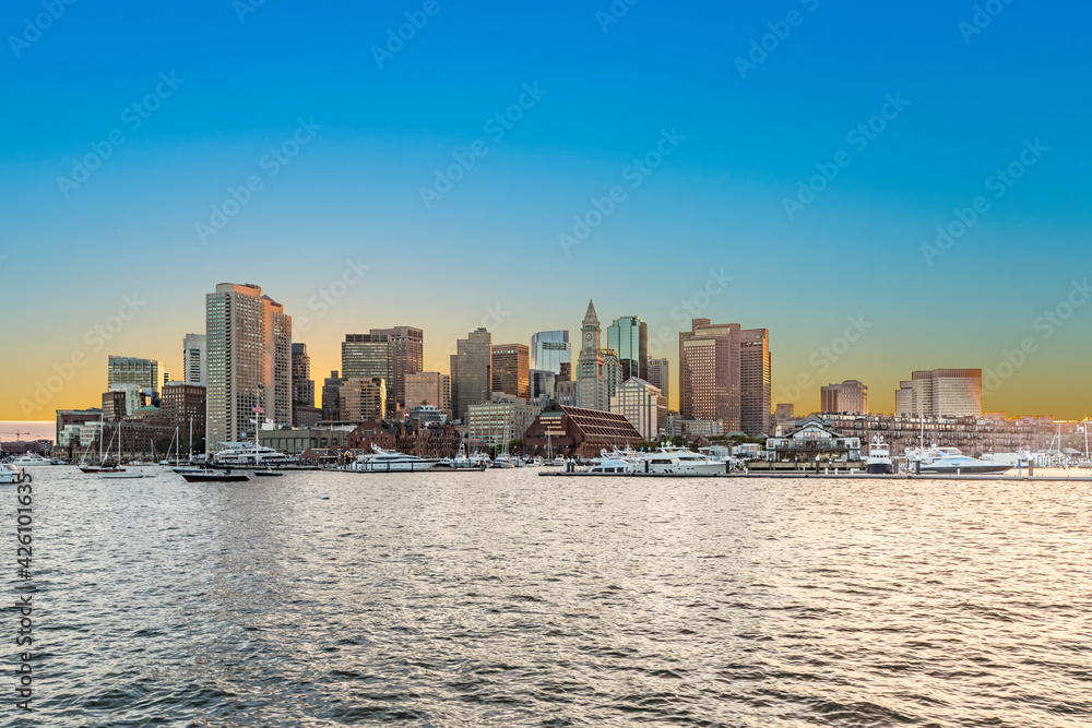 Fototapeta premium skyline of Boston, USA in sunset