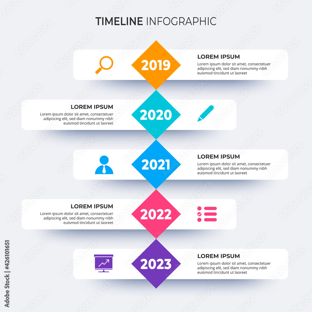 Fototapeta premium Timeline infographics template. Milestone or process diagram concept.