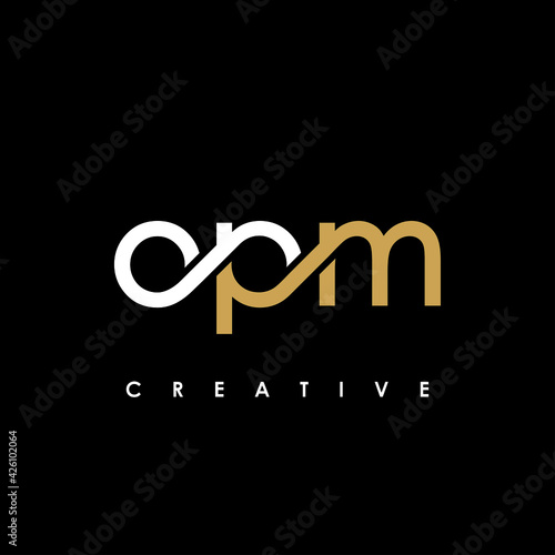 OPM Letter Initial Logo Design Template Vector Illustration