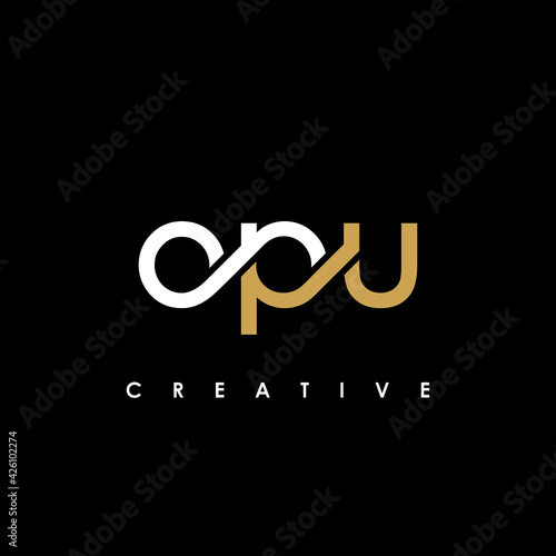 OPU Letter Initial Logo Design Template Vector Illustration