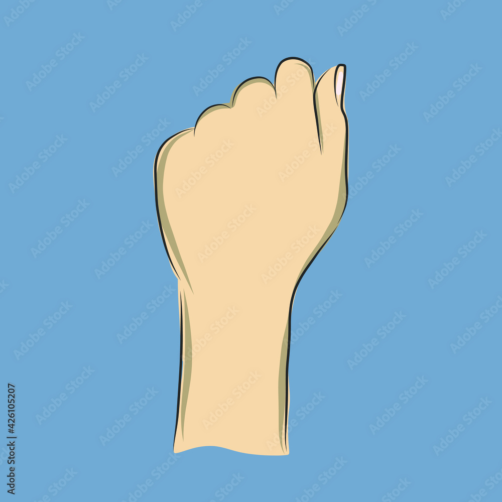 Beautiful vector beige hand illustration Beautiful vector beige hand illustration