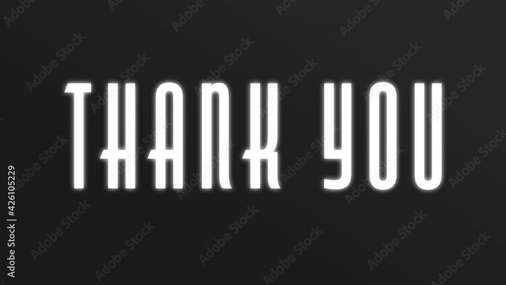 Digital animation of thank you text against abstract shapes on black background Digital animation of thank you text against abstract shapes on black background