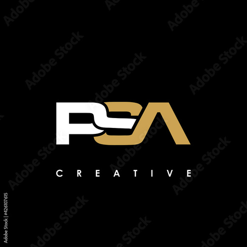PSA Letter Initial Logo Design Template Vector Illustration