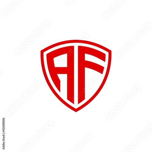 Free Download initial Letter AF with Shield frame line element - GFXLoad