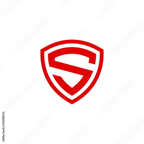 Free Download initial Letter S with Shield frame line element - GFXLoad