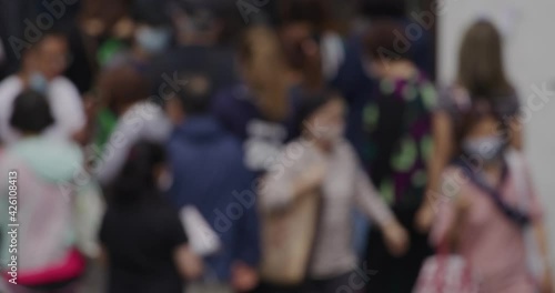 Wallpaper Mural Blur view of people walk in the street Torontodigital.ca