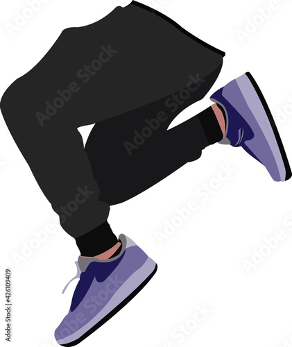 lower limbs legs in the jump