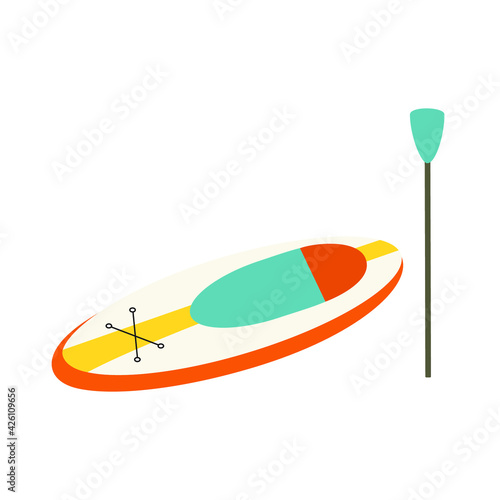 Vector illustration of sup standup paddleboard on a white background.