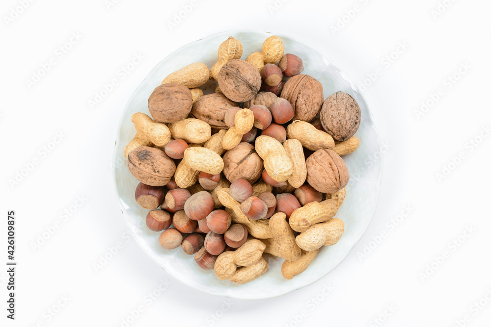 Blend nuts on plate. Concept of healthy and proper nutrition. Blend nuts on plate. Concept of healthy and proper nutrition.