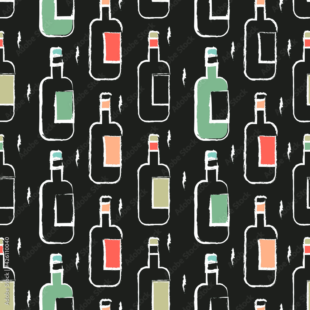 seamless pattern with bottles of wine seamless pattern with bottles of wine