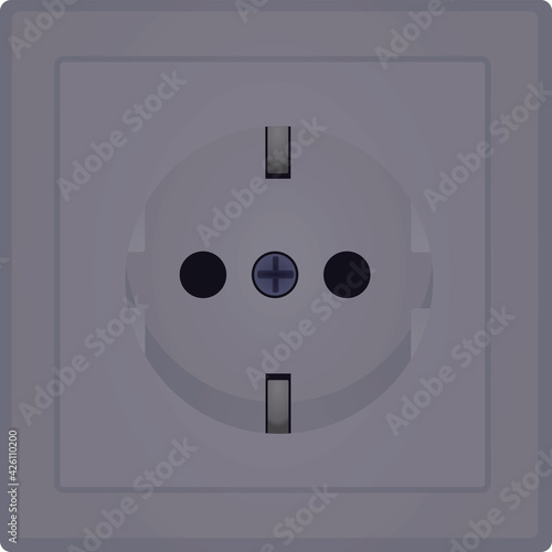 Wall socket and electric plug, vector