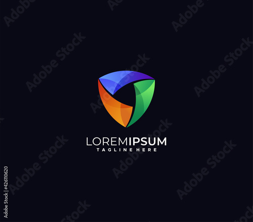 shield colorful logo design template