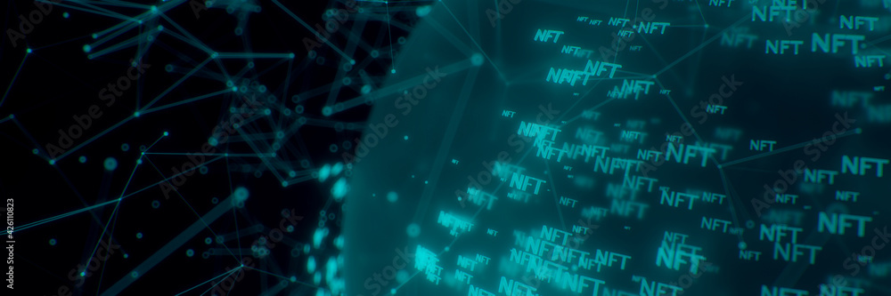 NFTs concept avec planète