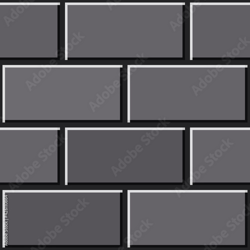 グレーのレンガのブロック_石レンガ_横スクロールゲーム_イラスト素材