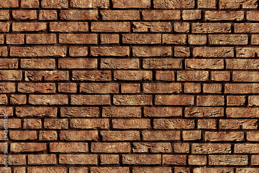 Obraz premium grunge brown bricks wall background surface