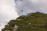 Summit cross of Benediktenwand mountain in Bavaria, Germany