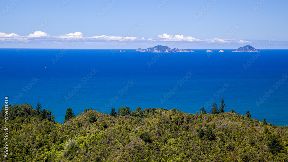 Islands off the cosat of New Zealand near Hahei