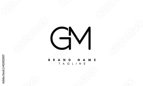 Alphabet letters Initials Monogram logo GM, MG, G and M