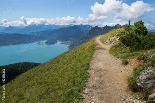 Jochberg mountain and lake Walchensee in Bavaria, Germany