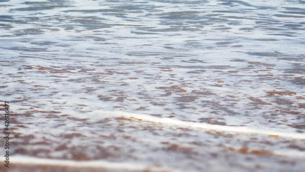 Waves Washing over Beach at Hikkaduwa, Sri Lanka, with Sound
