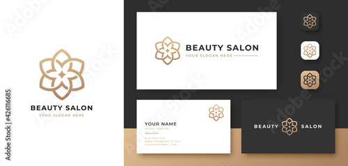 line art flower logo design