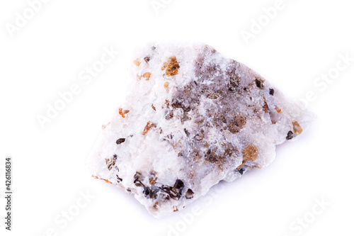 macro mineral calcite stone on a white background photo
