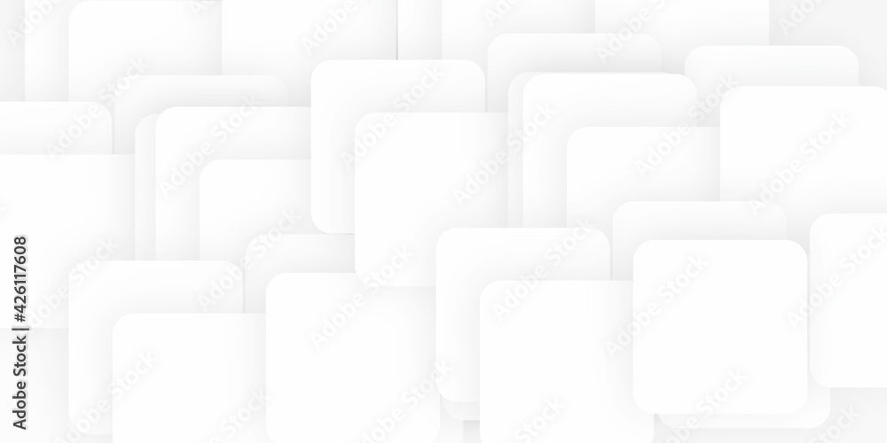 Fototapeta premium Technology banner design with white and grey boxes. Abstract geometric vector background 