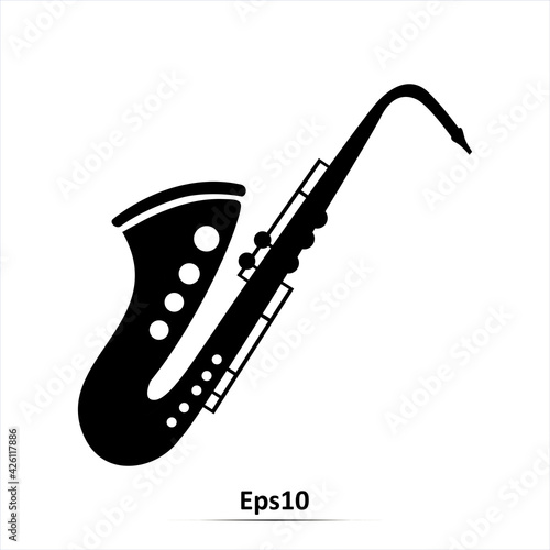 Saxophone icon. Vector Illustration. EPS10